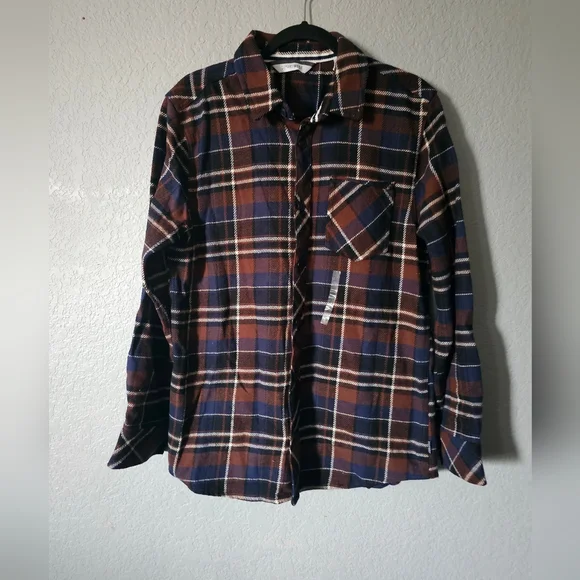 NWT Departwest Men's Large Size Multicolor Cotton Plaid Flannel Shirt - Picture 1 of 7